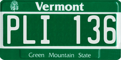VT license plate PLI136