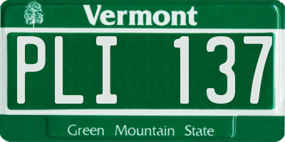 VT license plate PLI137