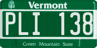 VT license plate PLI138