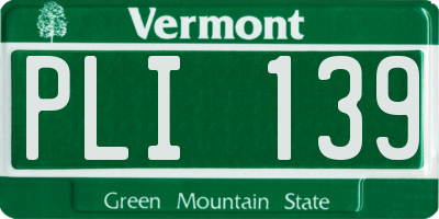 VT license plate PLI139