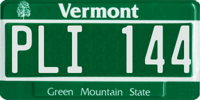 VT license plate PLI144
