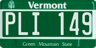 VT license plate PLI149