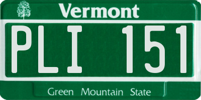VT license plate PLI151
