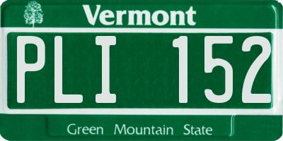 VT license plate PLI152