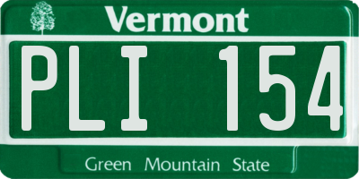 VT license plate PLI154