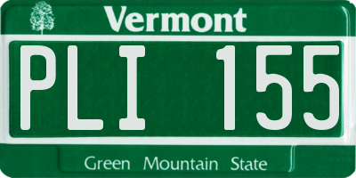 VT license plate PLI155