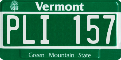 VT license plate PLI157