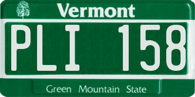 VT license plate PLI158