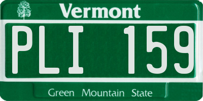 VT license plate PLI159