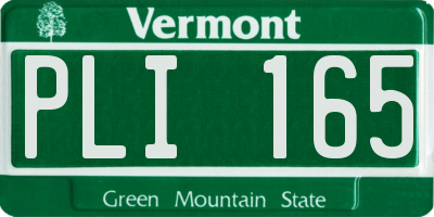 VT license plate PLI165