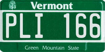 VT license plate PLI166