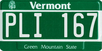 VT license plate PLI167