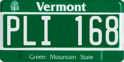 VT license plate PLI168