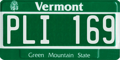 VT license plate PLI169