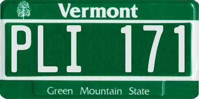 VT license plate PLI171