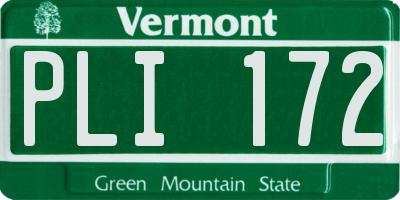VT license plate PLI172