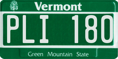 VT license plate PLI180