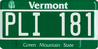VT license plate PLI181