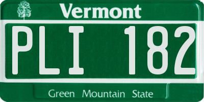 VT license plate PLI182