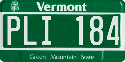 VT license plate PLI184