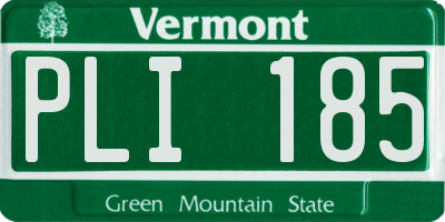 VT license plate PLI185