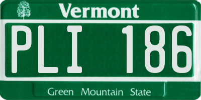 VT license plate PLI186