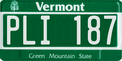 VT license plate PLI187