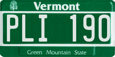 VT license plate PLI190
