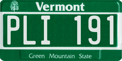 VT license plate PLI191
