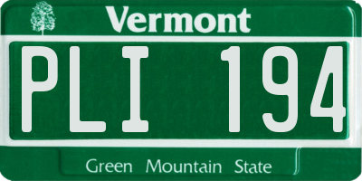 VT license plate PLI194