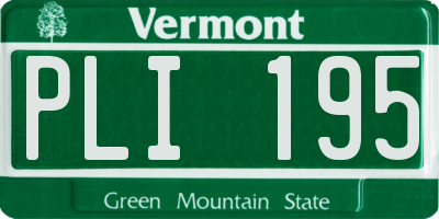 VT license plate PLI195