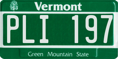 VT license plate PLI197