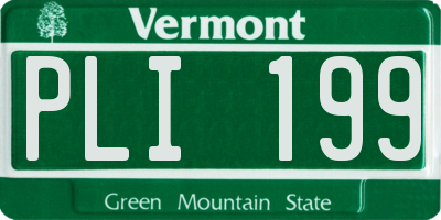VT license plate PLI199