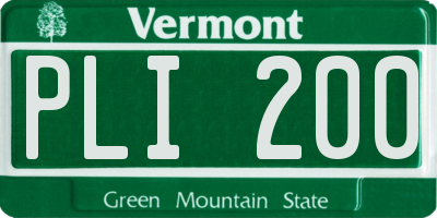 VT license plate PLI200