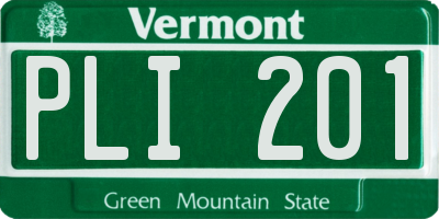VT license plate PLI201