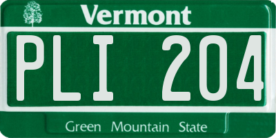 VT license plate PLI204
