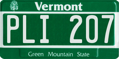 VT license plate PLI207