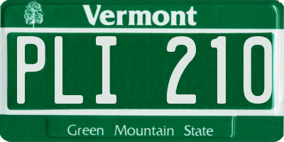 VT license plate PLI210