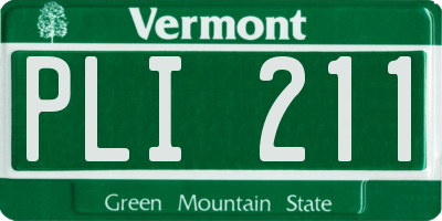 VT license plate PLI211