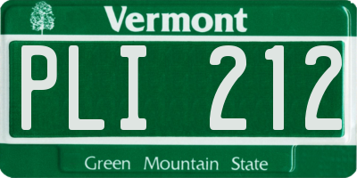 VT license plate PLI212