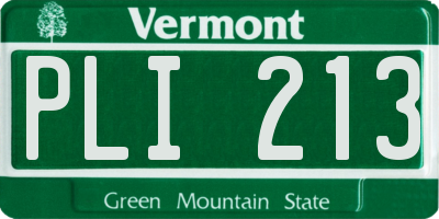 VT license plate PLI213