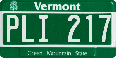 VT license plate PLI217