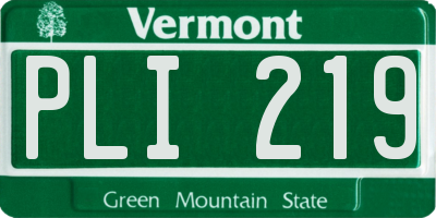 VT license plate PLI219