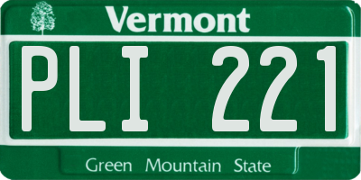 VT license plate PLI221