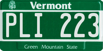 VT license plate PLI223