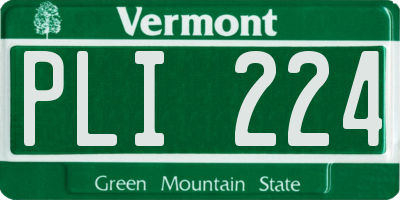VT license plate PLI224