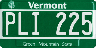 VT license plate PLI225