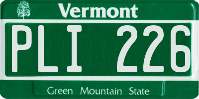 VT license plate PLI226