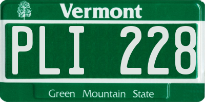 VT license plate PLI228