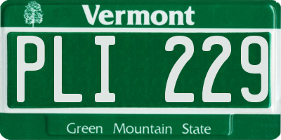 VT license plate PLI229